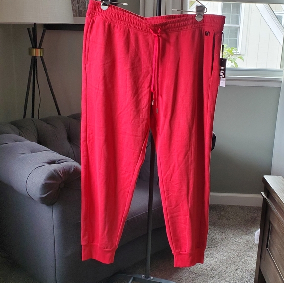 DKNY Sport Red Jogger Sweatpants with side seam crystal detailing for Macy's NWT - Picture 6 of 8